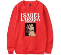 CAFDUE Isabel Larosa Merch 2D Impreso Cuello Redondo Sudadera con Capucha Hip Hop Streetwear Harajuku Sudadera Casual(XS-3XL)(6,S)