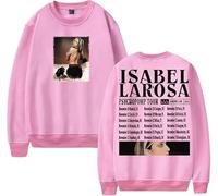 CAFDUE Isabel Larosa Merch 2D Impreso Cuello Redondo Sudadera con Capucha Hip Hop Streetwear Harajuku Sudadera Casual(4,XS)