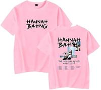 CAFDUE Verano Camiseta Impresa Unisex De Hannah Bahng, Camiseta De Verano De Manga Corta Suelta De Hip Hop Harajuku(2,XS)