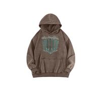 (Café 3-L) Sudadera con capucha lavada con gráfico Three Days Grace, jersey informal de moda, 100 %