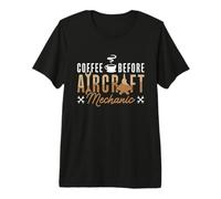 Café Antes de amar Aviación Amante del café Mecánico de Aviones Camiseta Premium