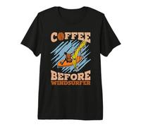 Café Antes de amar Windsurf Amante del café Windsurfista Camiseta Premium