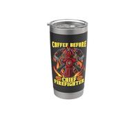 Café antes de la lucha contra incendios Amante del café Jefe Bombero Vaso térmico de acero inoxidable de doble pared