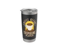 Café antes de tocar el trombón Amante del café Trombón Jugador Vaso térmico de acero inoxidable de doble pared