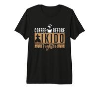 Café Antes del Aikido Arte marcial Amante del café Aikido Luchador Camiseta Premium