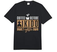 Café Antes del Aikido Arte marcial Amante del café Aikido Luchador Comfort Colors Adult Heavyweight T-Shirt