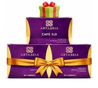 Cafe ARTABRIA 5.0 con Garcinia, Naranja Amarga y Guarana, 90 Sobres Individuales, Café Soluble, Estimula Metabolismo, Aumenta Gasto Energético + Regalo de Cortesía, Pack Hipnotik Casuality