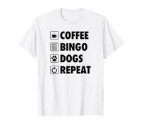 Café Bingo Perros Repiten Vida Simple Iconos Básicos Camiseta