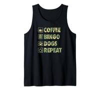 Café Bingo Perros Repiten Vida Simple Iconos Básicos Camiseta sin Mangas