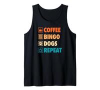 Café Bingo Perros Repiten Vida Simple Iconos Básicos Camiseta sin Mangas