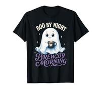 Café Boo by Night Brew by Morning Cute Halloween Ghost Camiseta