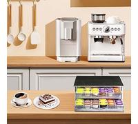 Café Cápsula Soporte Dolce Gusto 72 PCS, Doble Capas Dispensador de Cápsulas de Café, Organizador de Cápsulas que Puede Contener 72 Cápsulas Apilables, con 1 Piezas Paño de Limpieza-39 * 35 * 14cm