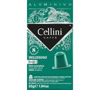 Café Cellini Aluminio Cápsulas Compatibles Nespresso* - Delizioso Lungo 100pcs | Café Con Notas Aromáticas de Especias y Frutos Secos