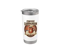 Café Comunión Fe Bebedor Fiel Amante Cristiano Vaso térmico de acero inoxidable de doble pared