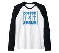 Café Coquette y Jesús a Rayas Camiseta Manga Raglan
