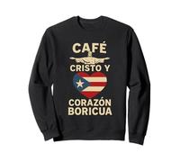 Café Cristo Corazón Boricua Fe Tropical Orgullo Puerto Rico Sudadera