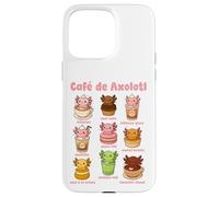 Café De Axolotl Cute Axolotl Coffee Pun Kawaii Bebida Arte Carcasa para iPhone 15 Pro MAX