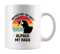 Café De Cerámica Aventura Dices Alpaca Mis Bolsas Viajes Alpaca 330Ml | Café De Cerámica Glam Liso Taza De Cerámica Para Evento Oficina Cumpleaños Tazas De Café