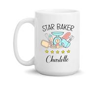 Café De Cerámica Panadero Estrella Tazas Desayuno 330Ml | Café De Cerámica Seguro Liso Taza De Cerámica Para Hogar Fiesta Oficina Taza Mug
