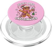 Café de Navidad para Mujer de Pan de Jengibre Rosa Picante y cafeinado PopSockets PopGrip para MagSafe