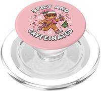 Café de Navidad para Mujer de Pan de Jengibre Rosa Picante y cafeinado PopSockets PopGrip para MagSafe