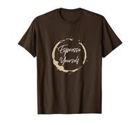 Café Divertido Espresso Yourself Camiseta, Hombre, Marrón, 3XL