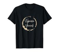 Café Divertido Espresso Yourself Camiseta, Hombre, Negro, M