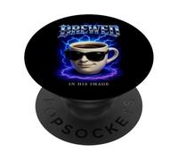 Café Elaborado A Su Imagen Gracioso Jesús Fe Cristiana PopSockets PopGrip Adhesivo