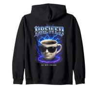 Café Elaborado A Su Imagen Gracioso Jesús Fe Cristiana Sudadera con Capucha