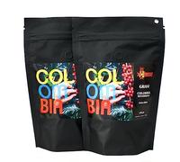 Café en grano Colombia de origen único, 100% arábica, aterciopelado, paquete de 2 x 250 g, tostado medio