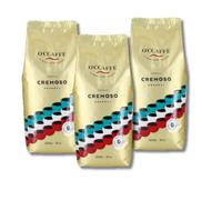 Café en Grano Cremoso O'CCAFFE 3 x 1 kg - Delicado, Aterciopelado y Aromático con Notas de Chocolate - Mezcla Compleja y Refinada - Granos de Café Tostados para un Sabor Suave y Equilibrado.