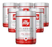 Café en grano Illy para espresso Torrefié CLASSICO, 6 cajas de 250 g | 100% Arábica con notas de flor de naranja y jazmín, sabor dulce y regusto dulce, 1,5 kg en total