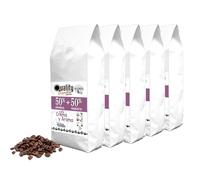 Café en grano natural "Crema y Aroma". 50% Arabica + 50% Robusta. Blend. Tostado artesanal. (5 Kg, Tostado clásico)