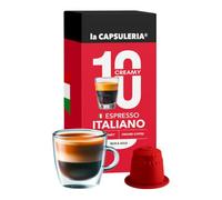 Café Espresso italiano, rico y sabroso (200 cápsulas) compatibles con Nespresso, 20 cajas de 10 cápsulas, mezcla equilibrada con aroma redondo, sabor suave y crema dorada (La Capsuleria)