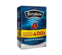 CAFÉ FORTALEZA Café Molido Descafeinado Intensidad 6/12 con Sabor Suave y Notas Florales - Pack 400g x6 (2,4kg) - Café Arábica y Robusta para Cafetera Italiana Filtro y Émbolo