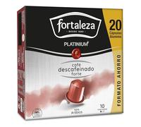 CAFÉ FORTALEZA Cápsulas Aluminio Compatibles con Nespresso Descafeinado Forte Pack 8x20 - Total 160 uds - Cápsulas Café Descafeinado Intenso con Tueste Natural - Cápsulas de Café Reciclables