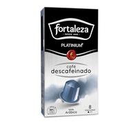 Café Fortaleza Platinium - Cápsulas Compatibles con Nespresso, de Aluminio, Descafeinado al Agua Swiss Water, 100% Arábica, Tueste Natural, Pack 8x10 - Total 80 uds
