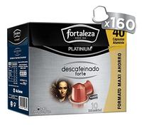 Café Fortaleza Platinium, Cápsulas Compatibles con Nespresso, de Aluminio, Descafeinado Forte, Sabor Intenso, Tueste Natural, Pack 4x40 - Total 160 uds