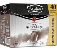 CAFÉ FORTALEZA Platinium Cápsulas Compatibles Nespresso Intenssisimo Pack 4x40, Total 160 uds - 100% Arábica - Café Espresso Tueste Oscuro con Cuerpo Denso - Intensidad 13/13 - Desayuno o Sobremesa