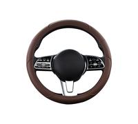 (Café) Funda de cuero antideslizante para volante de coche Motocovers, funda universal para volante