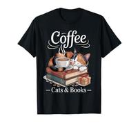 Café Gatos y Libros Cozy Calico Reader Love Cute Cat Camiseta