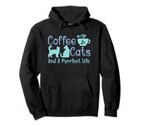 Café Gatos Y Una Vida Purrfect Acogedor Mañana Vida introvertida Sudadera con Capucha