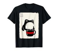Café Grumpy Frog Funny Kawaii Japonés Camiseta