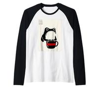 Café Grumpy Frog Funny Kawaii Japonés Camiseta Manga Raglan