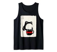 Café Grumpy Frog Funny Kawaii Japonés Camiseta sin Mangas