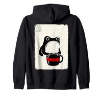Café Grumpy Frog Funny Kawaii Japonés Sudadera con Capucha