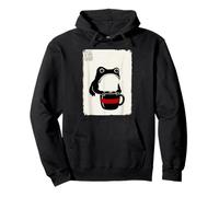 Café Grumpy Frog Funny Kawaii Japonés Sudadera con Capucha