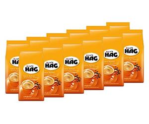 Café HAG Classic Mild Café Crema, 12 x 500 g de granos de café descafeinados, granos enteros, también ideal para espresso, capuchino, latte macchiato de la cafetera totalmente automática, 6000 g
