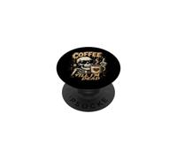 Café hasta Que Estoy Muerto Esqueleto cafeína Humor PopSockets PopGrip Adhesivo