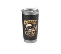 Café hasta que estoy muerto esqueleto cafeína Humor Vaso térmico de acero inoxidable de doble pared